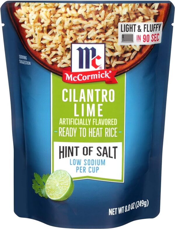 McCormick Ready to Heat Rice Cilantro Lime Hint of Salt, 8.8 oz