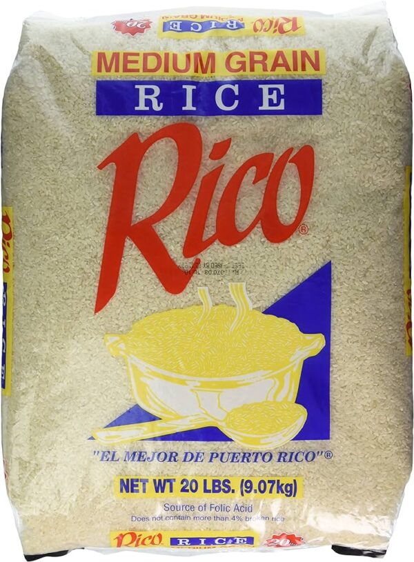 Rico Medium Grain Rice, 20 lbs