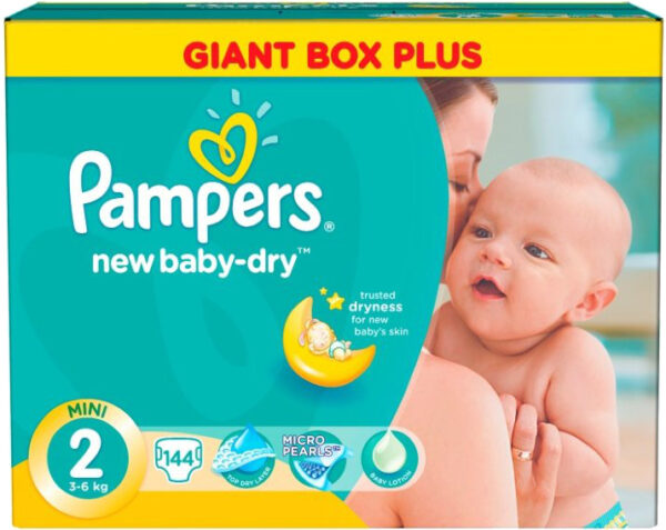 Pampers New Baby-Dry Mini size 2 (3-6 kg), 144 pcs