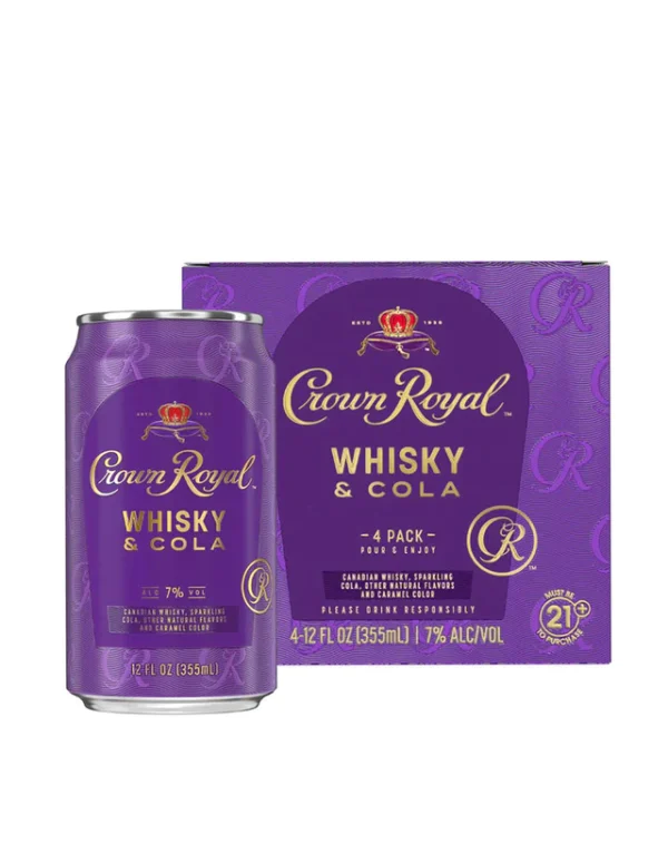 Crown Royal Whisky and Cola Canadian Whisky Cocktail, 4-PACK (4 x 12 fl oz)